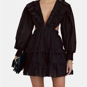Black Dress with cutouts and ruffles